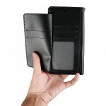 Wholesale Multi Pockets Folio Flip Leather Wallet Case with Strap for iPhone 12 Mini 5.4 inch (Black)